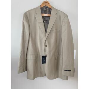 NWT 46 L Paul Betenly J2 Wool Silk Hemp Tan Blazer Sport Coat Retail $425